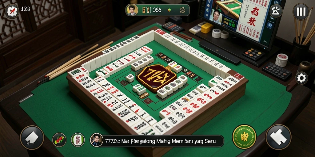 Tampilan layar utama gameplay Mahjong yang menarik dan seru.