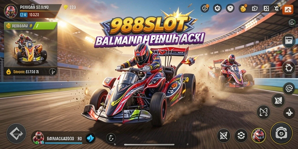 Screenshot 988SLOT menampilkan aksi balapan yang mendebarkan dan grafis yang memukau.
