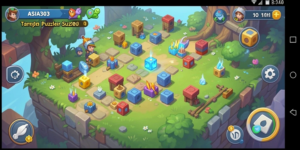 Tampilan gameplay ASIA303 yang seru dengan tantangan Puzzle.