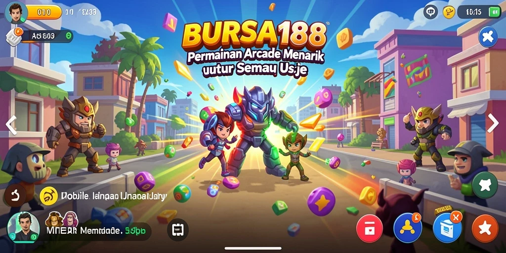 Tampilan gameplay seru BURSA188 dalam gaya Arcade.