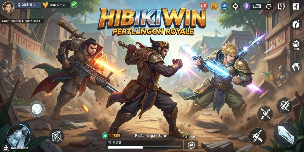 Tampilan gameplay HIBIKIWIN yang mendebarkan dan penuh aksi.