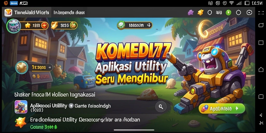 Tampilan utama KOMEDI77 menampilkan koleksi konten hiburan.