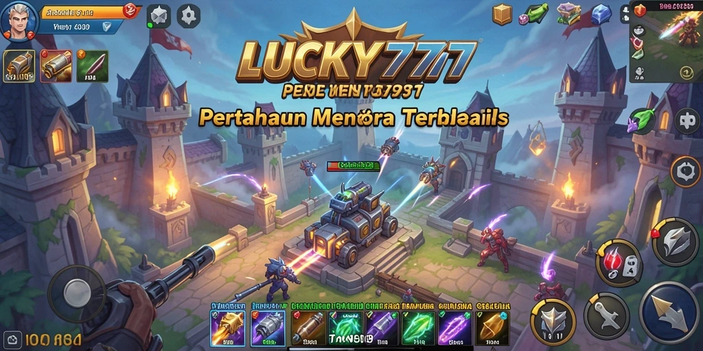 Tampilan gameplay LUCKY777 yang menegangkan dalam pertahanan menara.