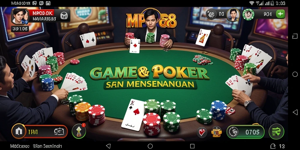Tampilan gameplay seru poker di MPO08 dengan antarmuka yang menarik.