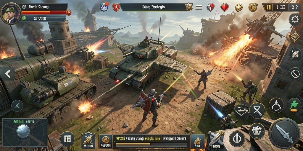 Screenshot gameplay SP212 menampilkan aksi strategi yang seru.