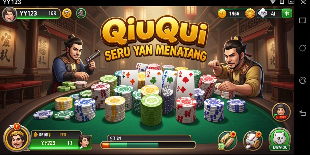 Tampilan gameplay QiuQiu yang mendebarkan di YY123.
